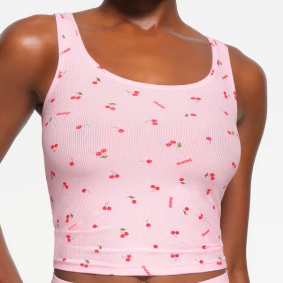 ‼️SOLD‼️SKIMS Soft Lounge Limited Edition Cherry 🍒 Blossom Print TANK size XL - Picture 2 of 8